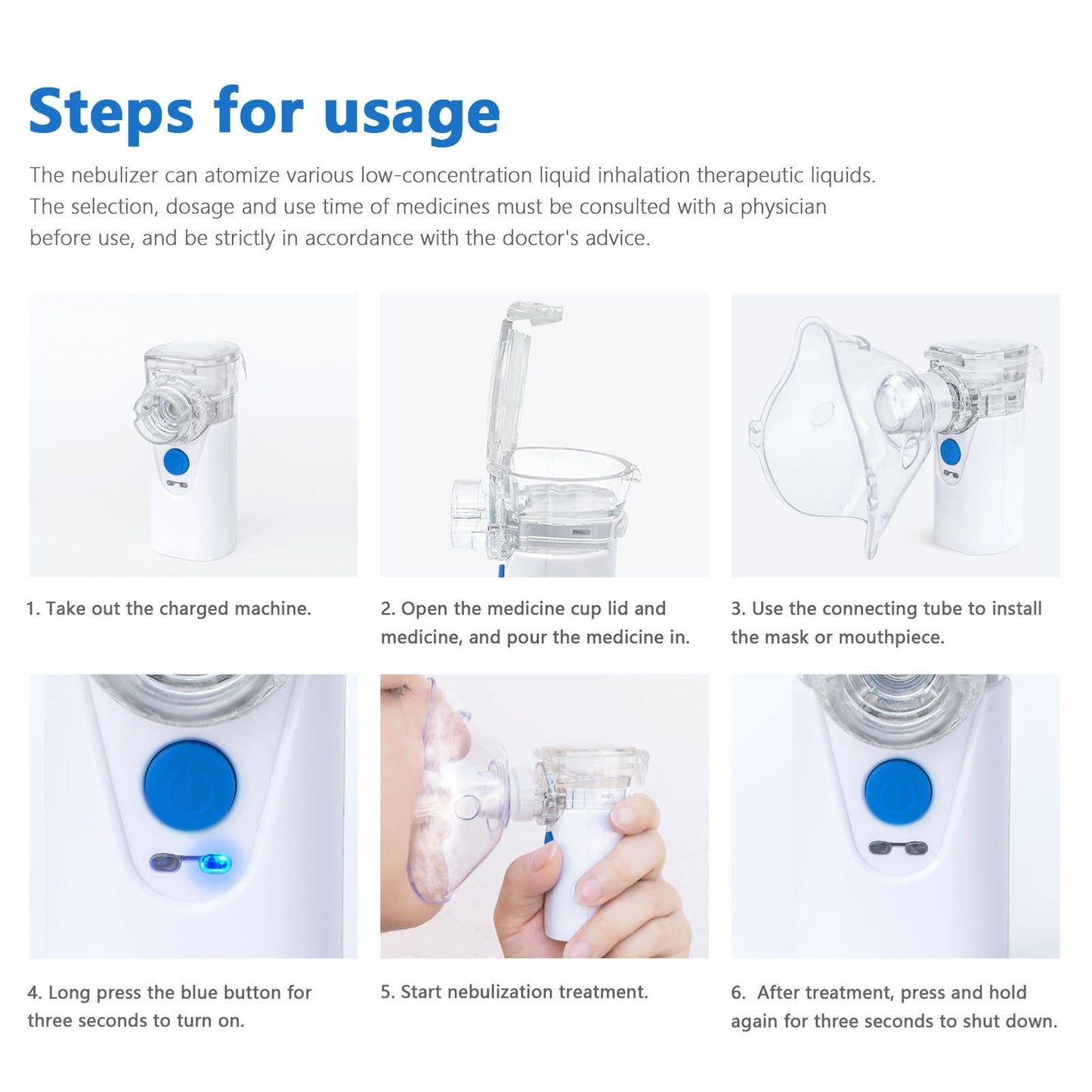 Portable Nebulizer for  Kids and Adults Home Use Travel Friendly