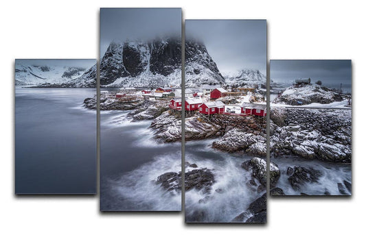 Winter Lofoten Islands 4 Split Panel Canvas