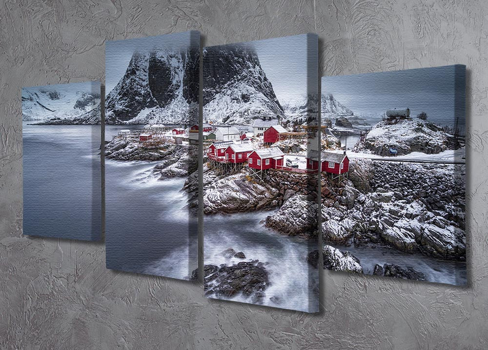 Winter Lofoten Islands 4 Split Panel Canvas