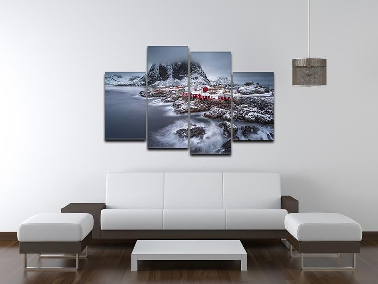 Winter Lofoten Islands 4 Split Panel Canvas