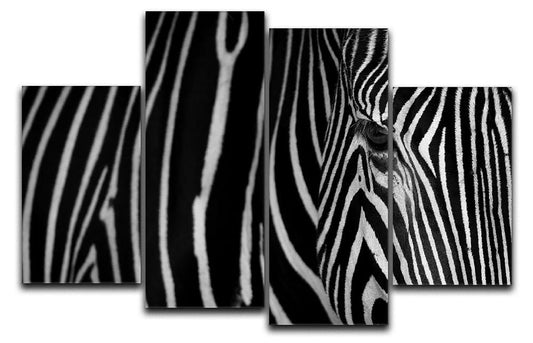 Zebra Pattern 4 Split Panel Canvas