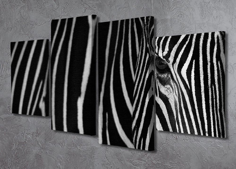 Zebra Pattern 4 Split Panel Canvas