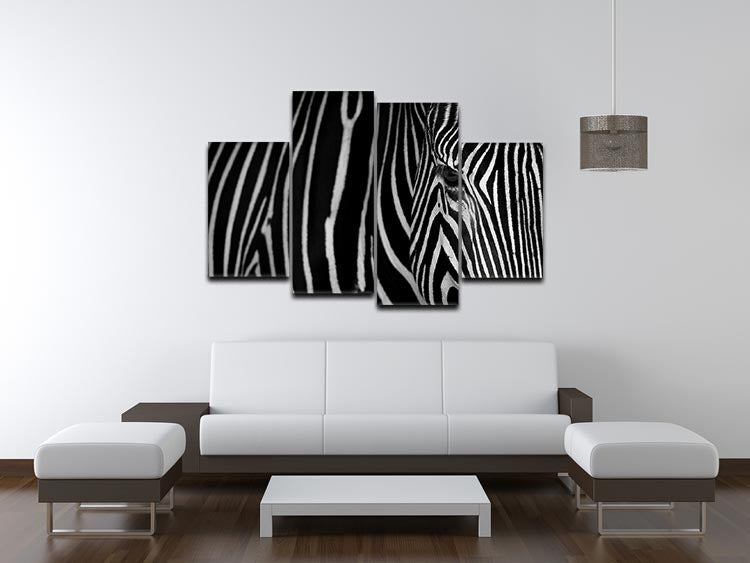 Zebra Pattern 4 Split Panel Canvas