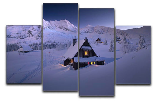 Winter Hut 4 Split Panel Canvas