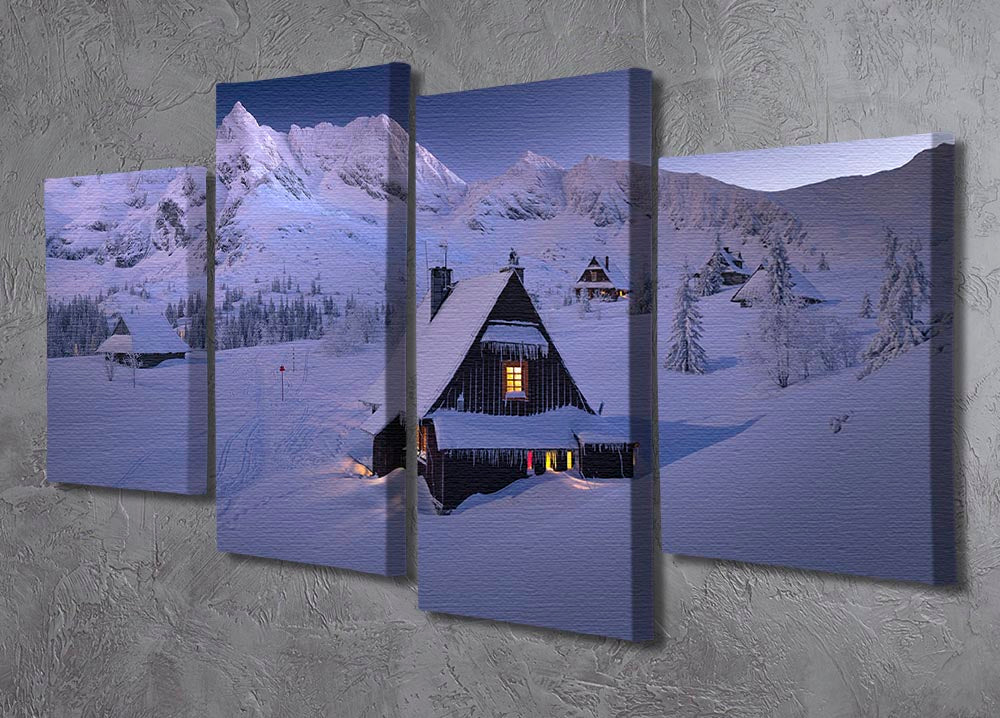 Winter Hut 4 Split Panel Canvas