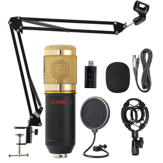 5Core Recording Microphone Podcast Bundle Professional Condenser