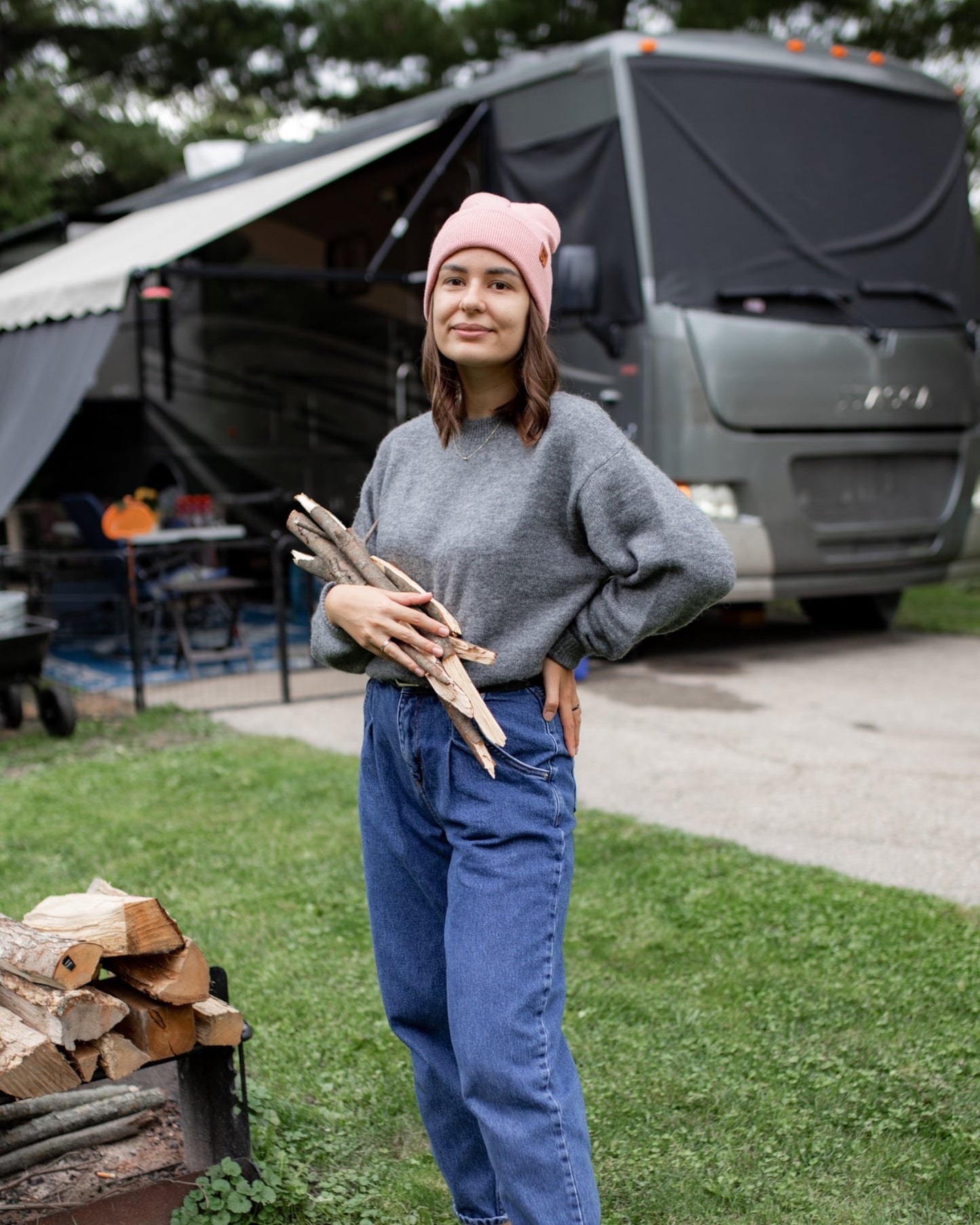 HAAKWEAR Knit Cuffed Beanie - Pearl Pink