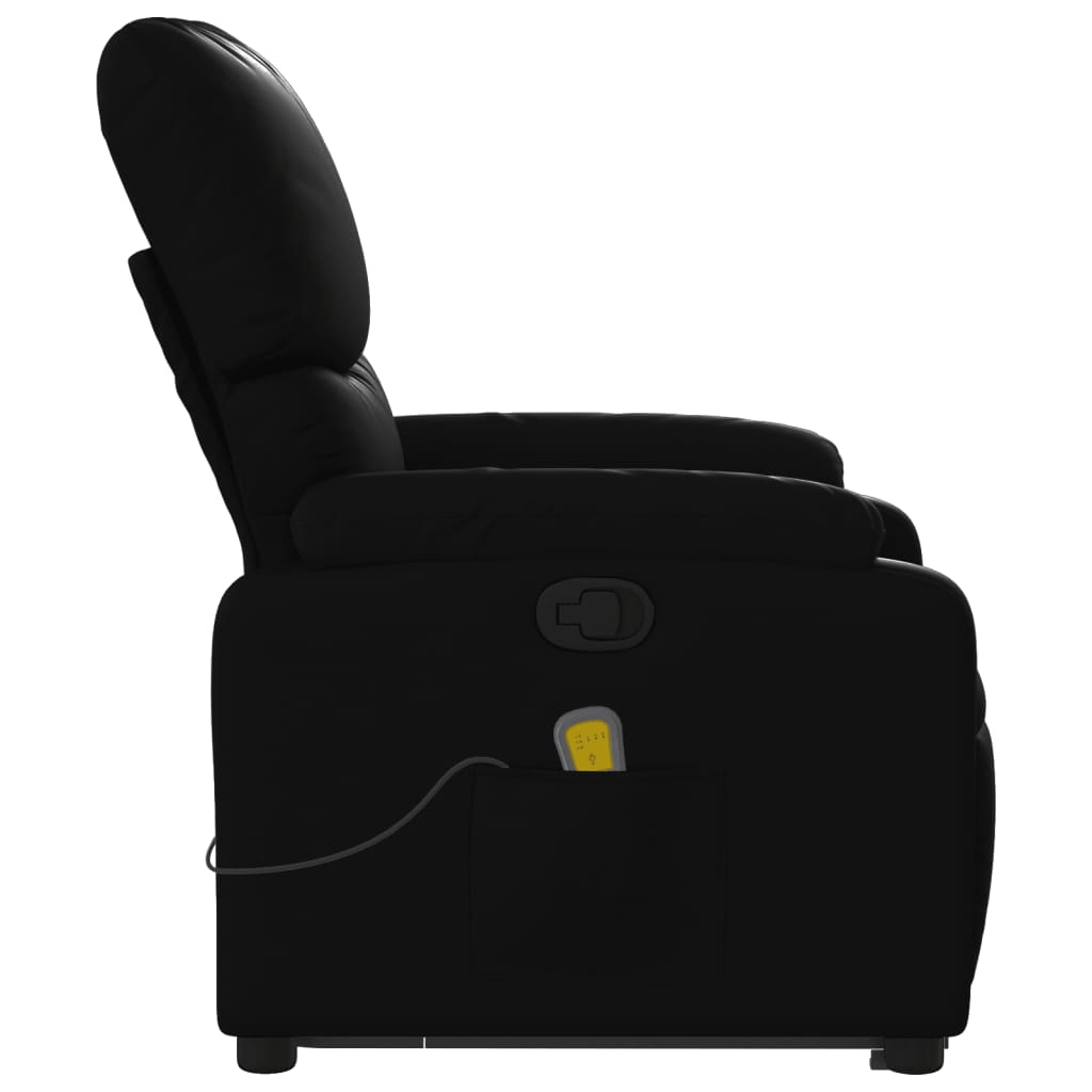 vidaXL Stand up Massage Recliner Chair Black Faux Leather