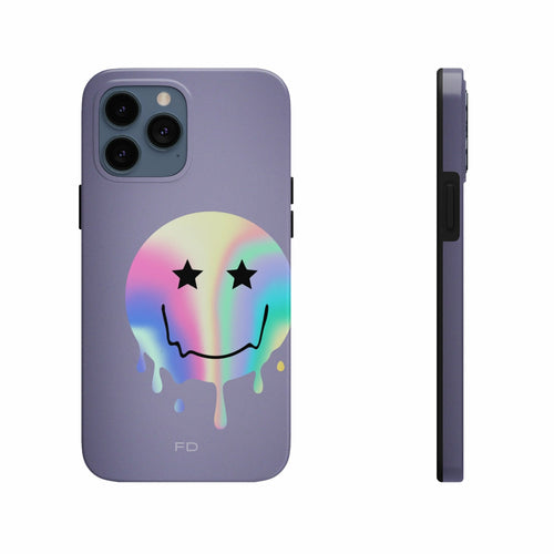 Happy Face with Stars Tough Case for iPhone with Wireless Charging