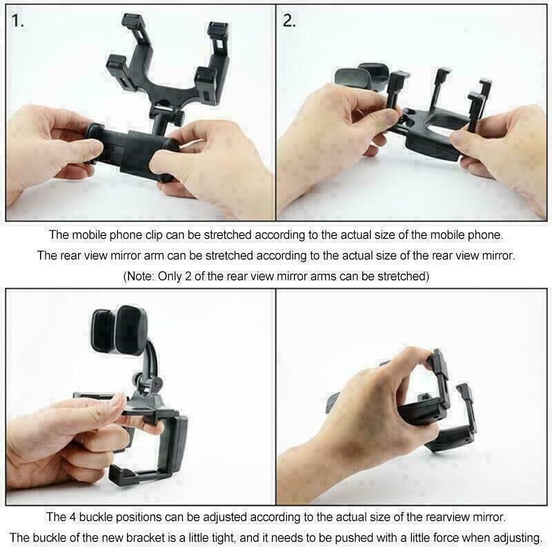 Universal 360 Rotation Car Rear View Mirror Mount Stand GPS Cell Phone