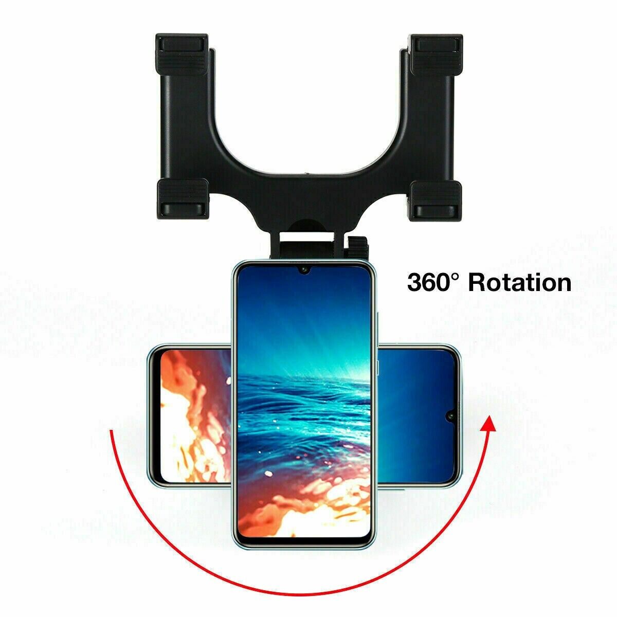 Universal 360 Rotation Car Rear View Mirror Mount Stand GPS Cell Phone