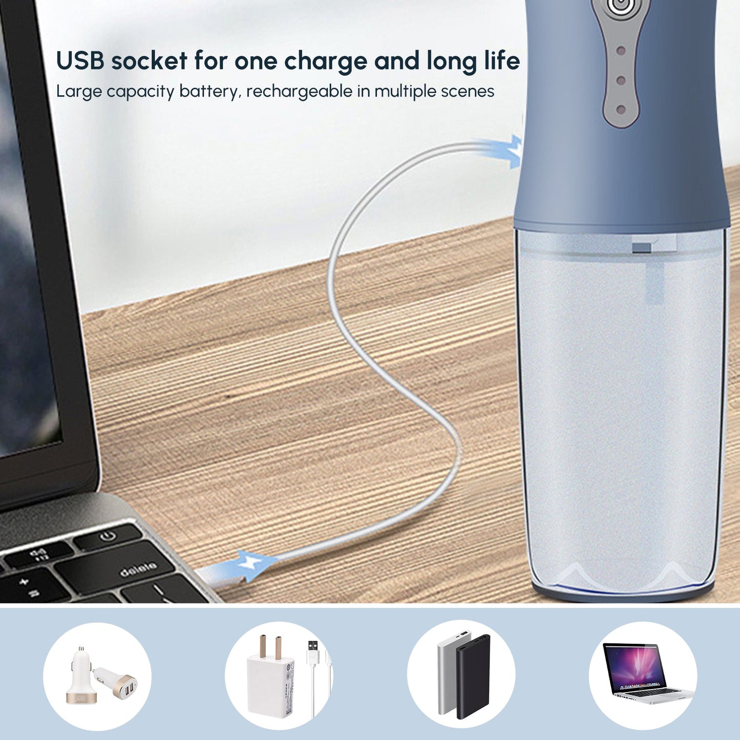 Cordless Water Dental Flosser Rechargeable Oral Irrigator for Teeth