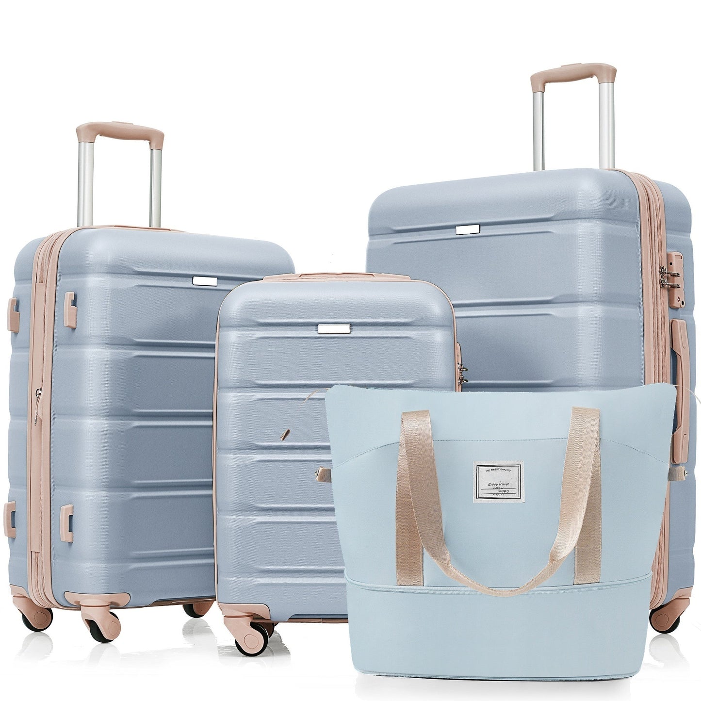 Luggage Sets 4 Piece, 20-inch with USB Port, Expandable ABS Durable