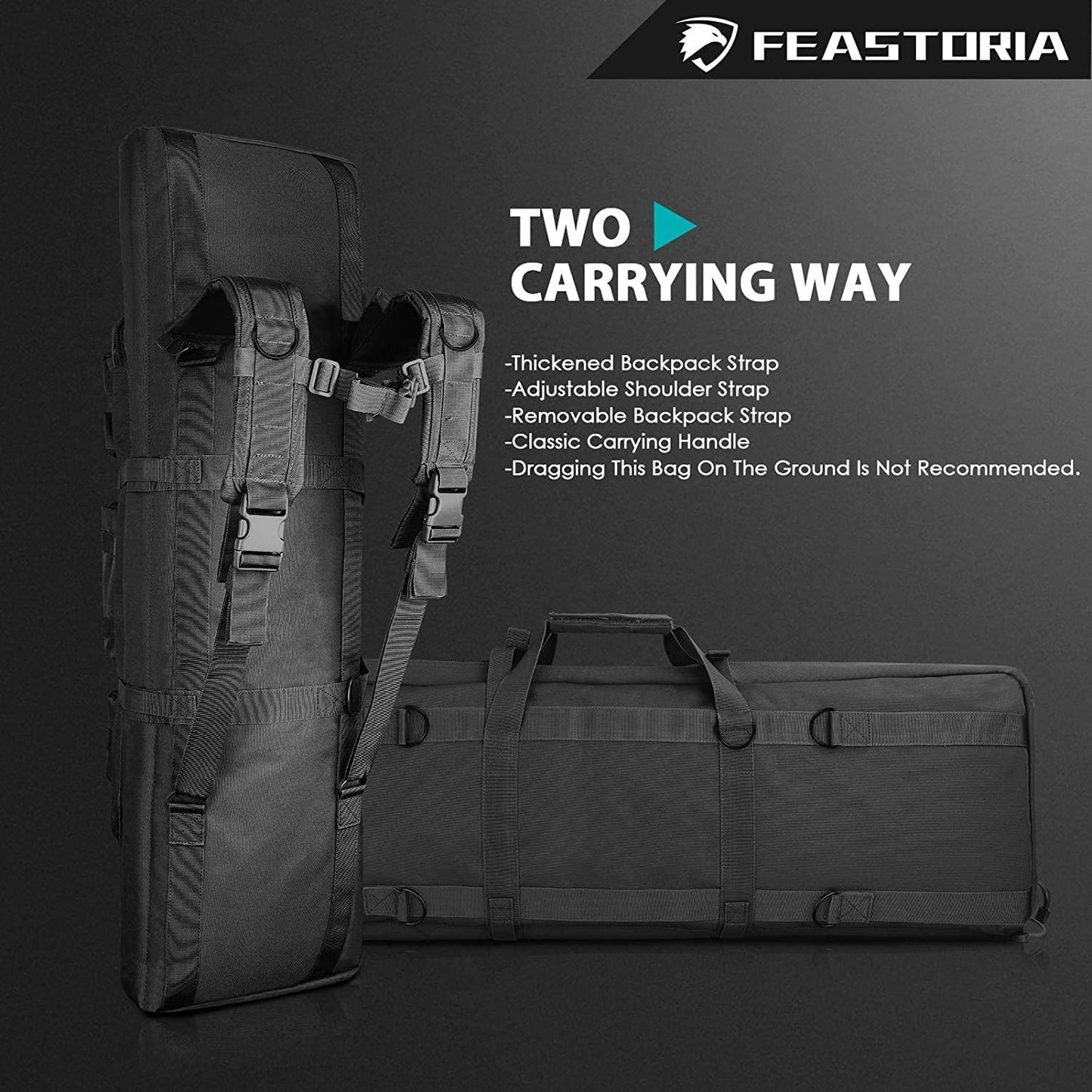 Feastoria Double Long Soft Rifle Case Multi-Function Gun Bag