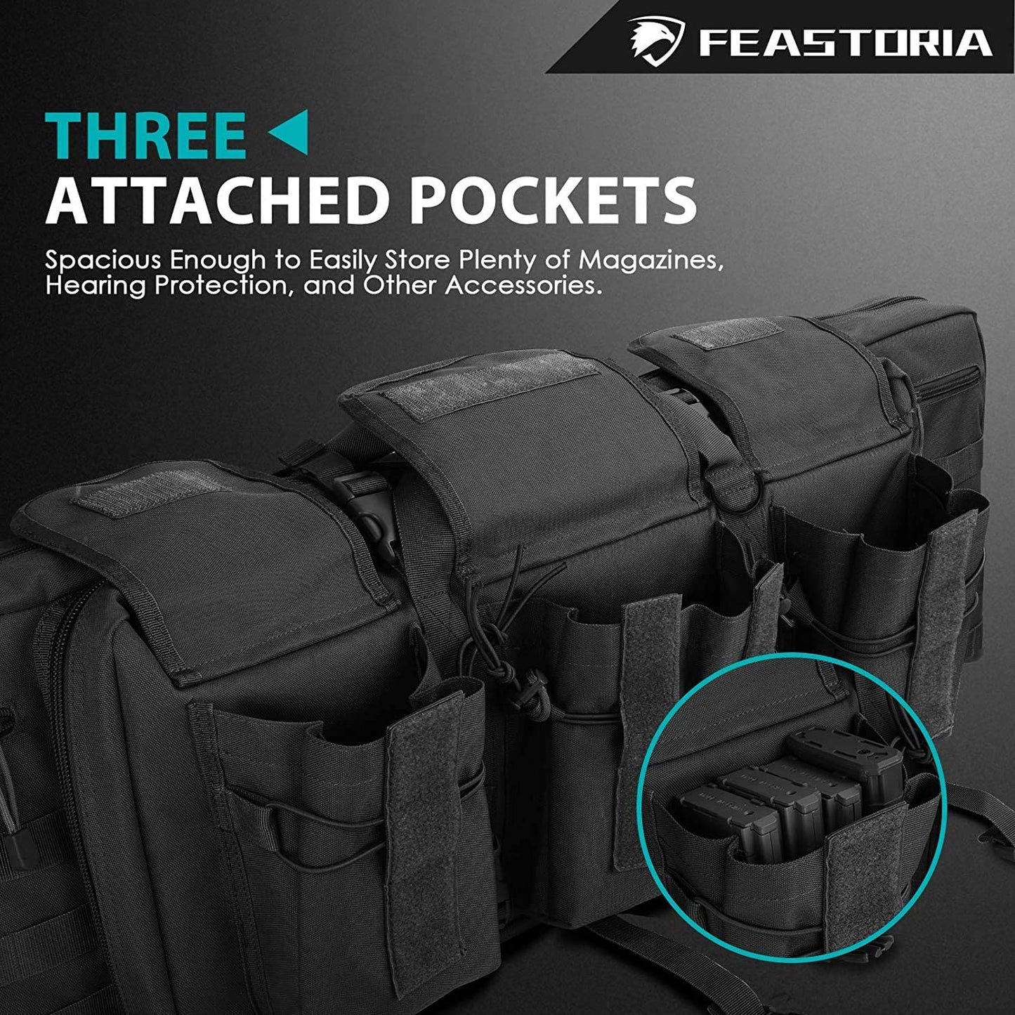 Feastoria Double Long Soft Rifle Case Multi-Function Gun Bag