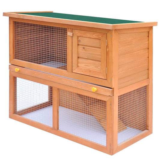 Outdoor Rabbit Hutch 1 Door Gray Wood