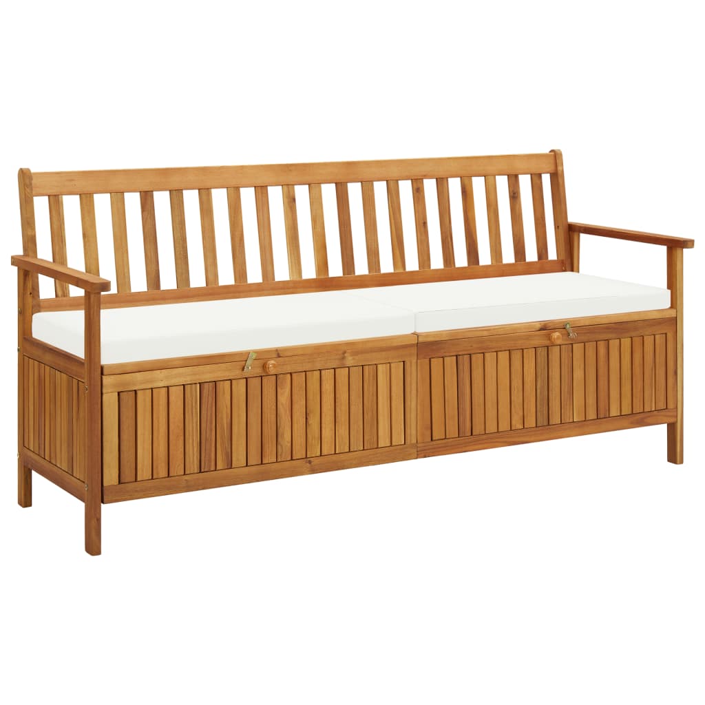 Storage Bench with Cushion 58.2" Solid Acacia Wood