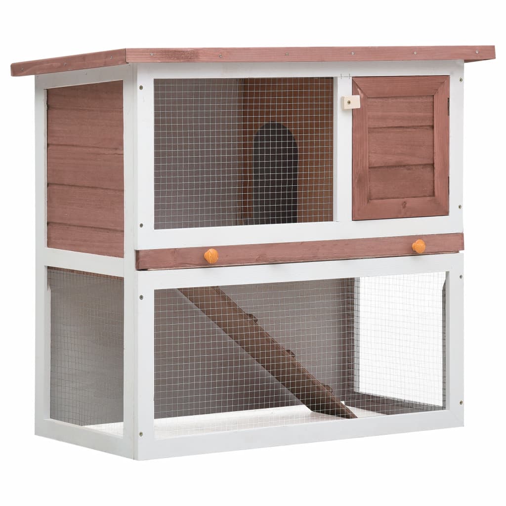 Outdoor Rabbit Hutch 1 Door Gray Wood