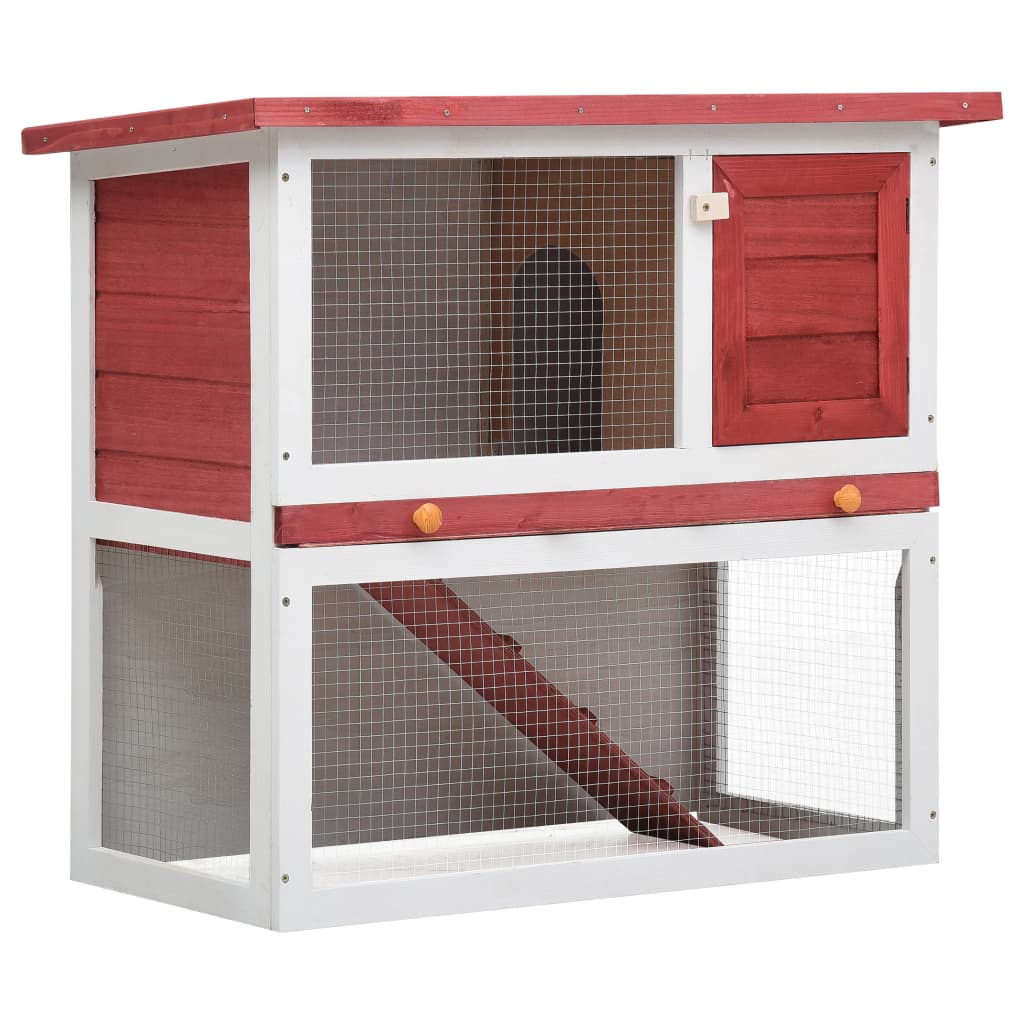 Outdoor Rabbit Hutch 1 Door Gray Wood