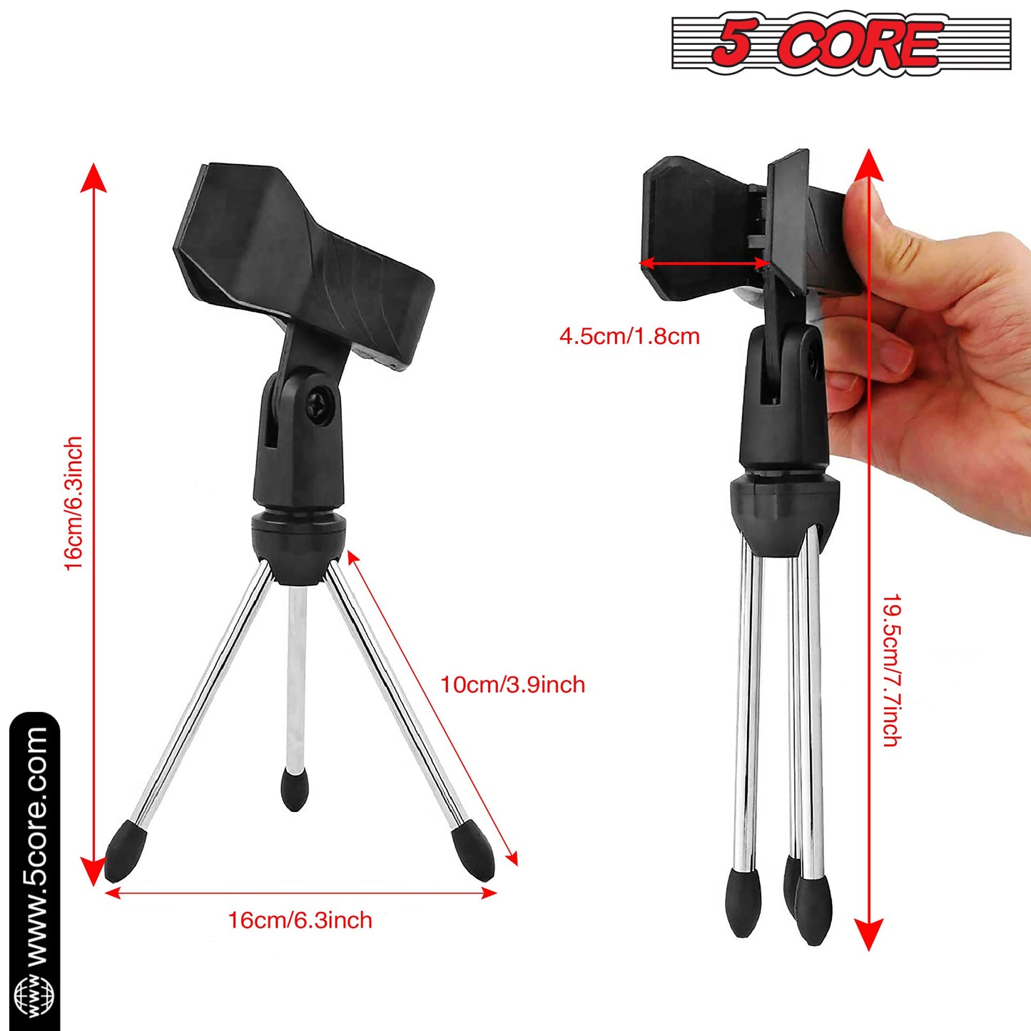 5 Core Desk Mic Stand Adjustable Table Tripod Portable Desktop