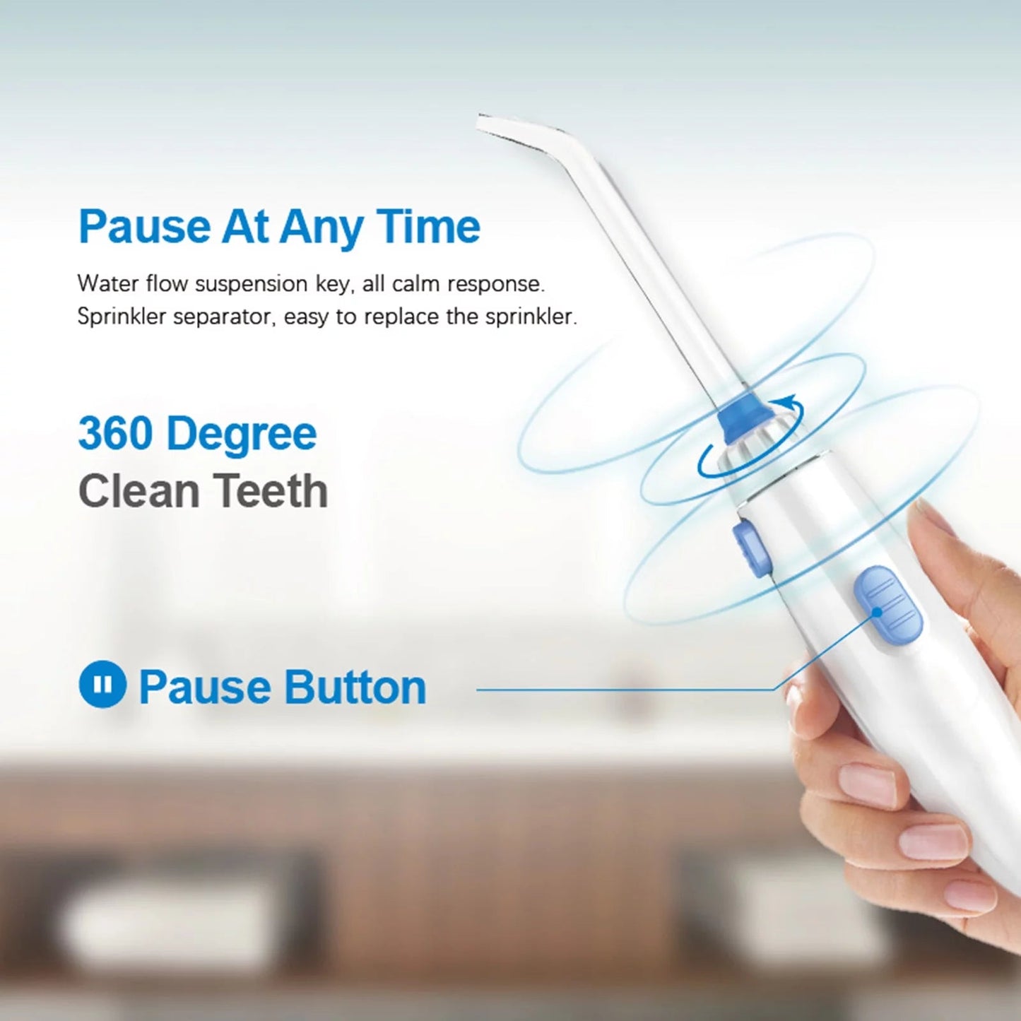 Dental Electric Water Flosser Oral Irrigator with 5 Adjustable Water