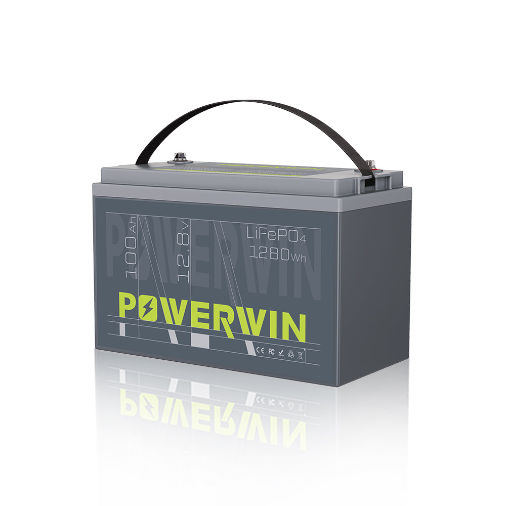 US POWERWIN 12.8V 100Ah 1280Wh Battery 2 Pack 2560Wh