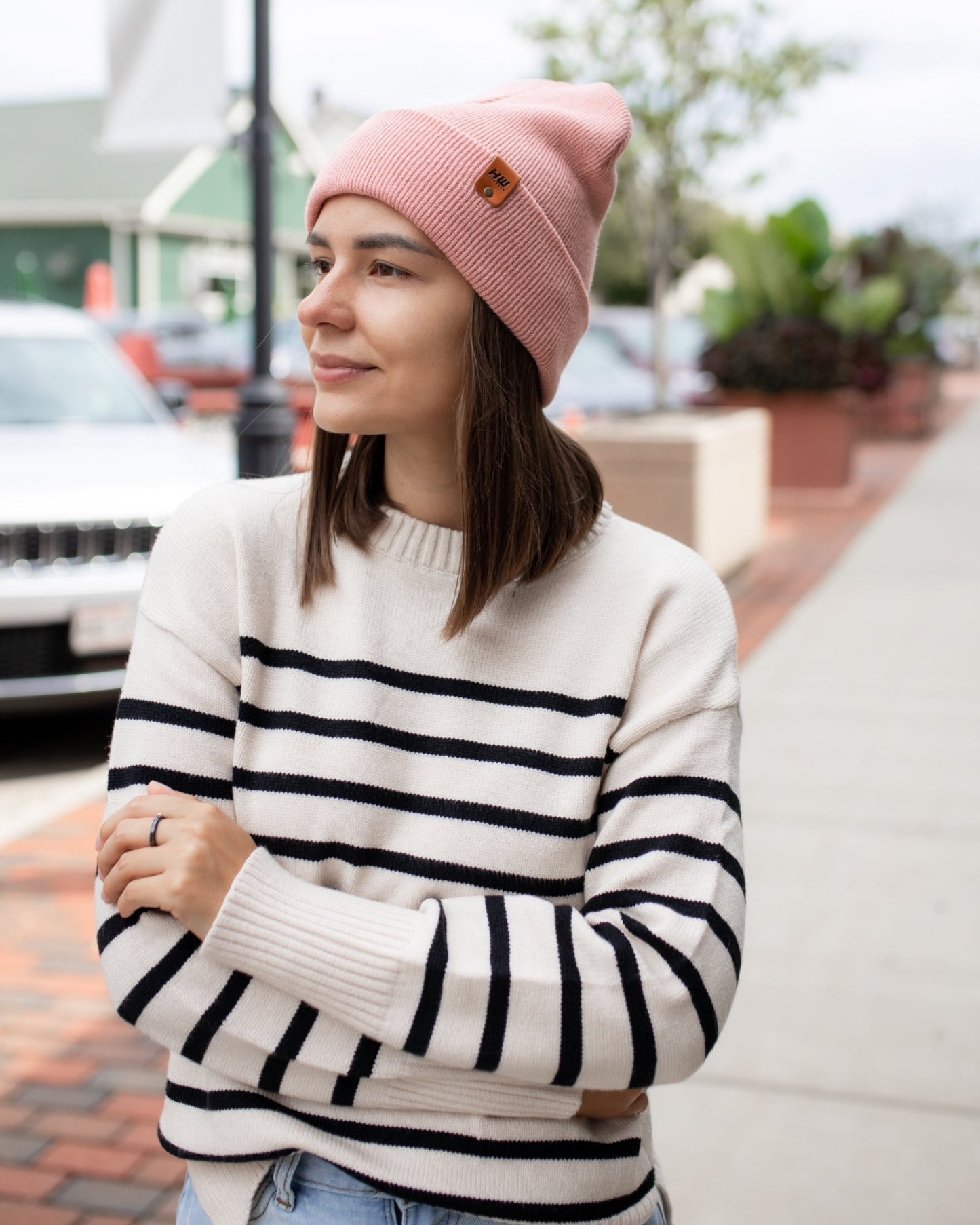 HAAKWEAR Knit Cuffed Beanie - Pearl Pink