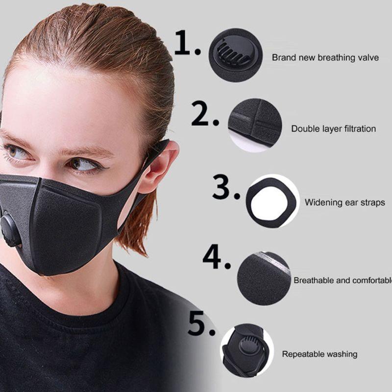 Unisex Sponge Dustproof PM2.5 Pollution Half Face Mouth Mask With