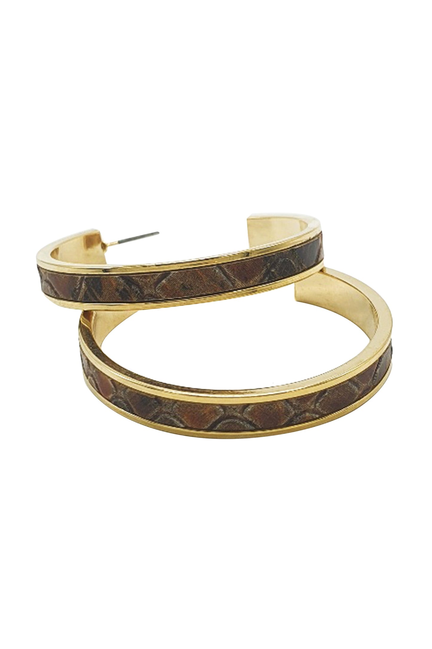 Python Leather Hoop Earrings ( Variety Color Available ) By DOBBI