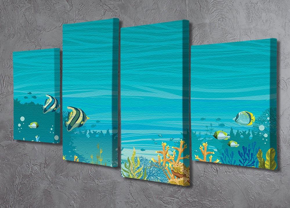 Underwater seascape 4 Split Panel Canvas