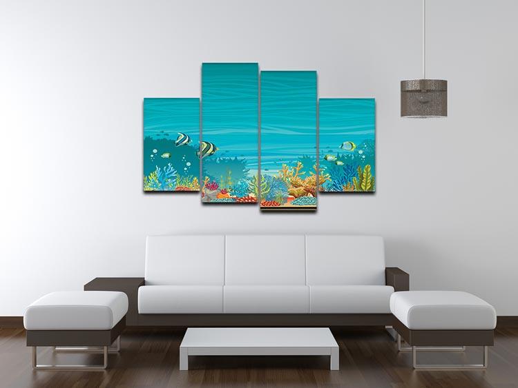 Underwater seascape 4 Split Panel Canvas