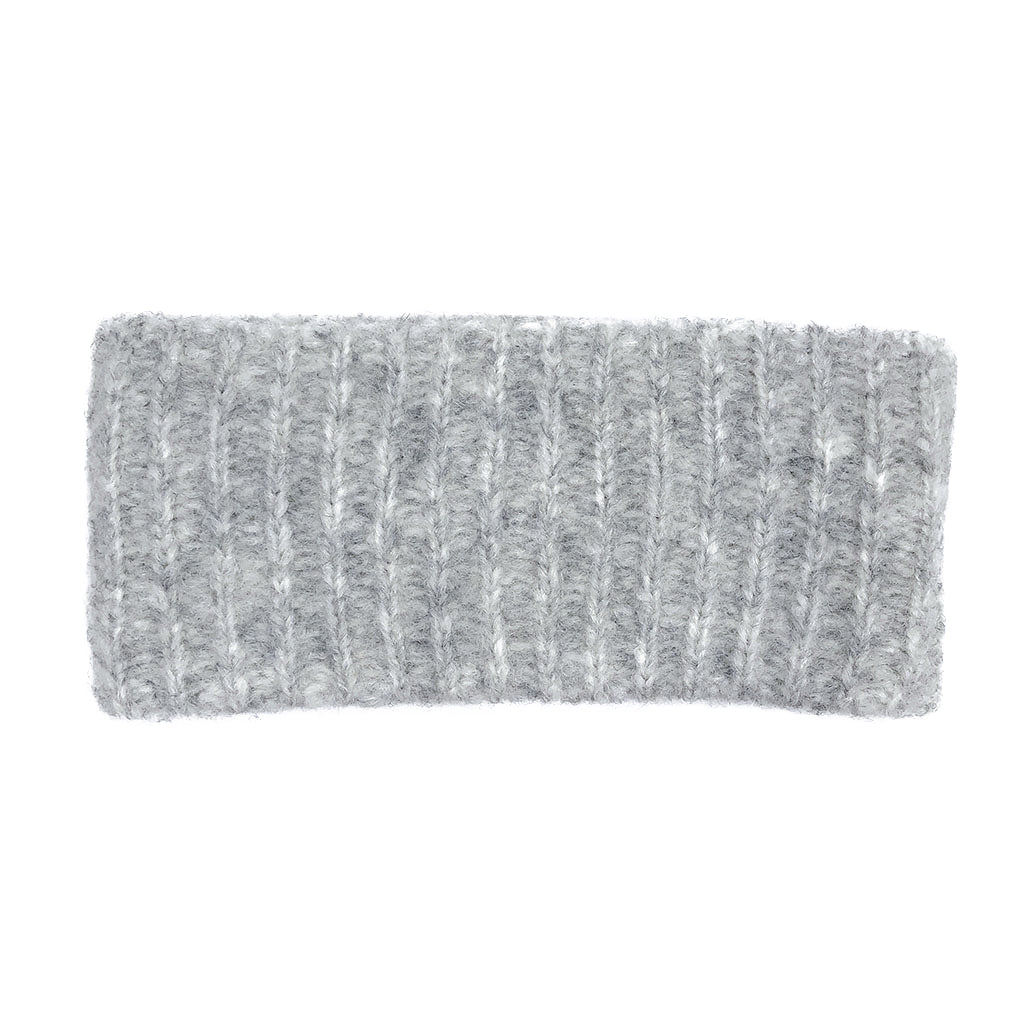 Gray Ribbed Alpaca Ear Warmer