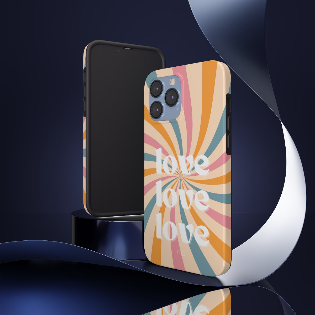 Retro Love Touch Case for iPhone with Wireless Charging