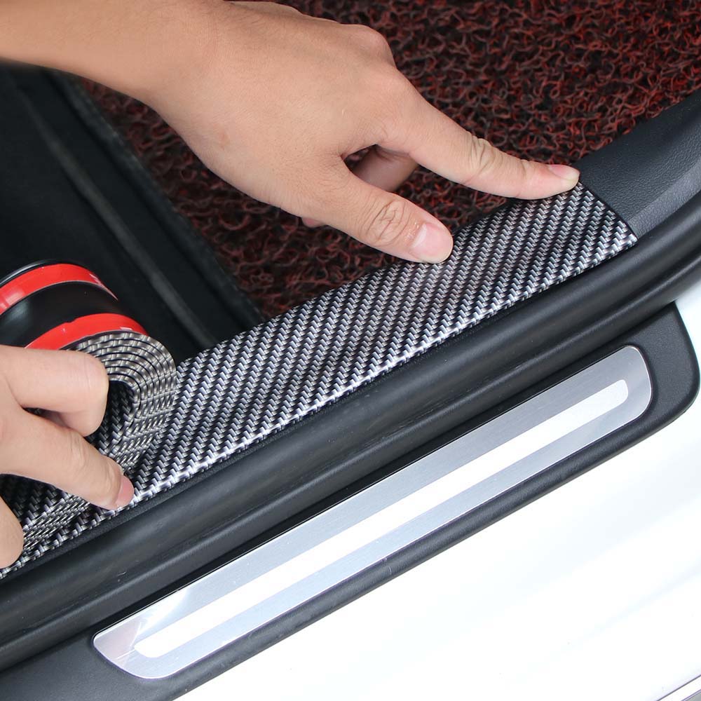 Car Carbon Fiber Rubber Door Sill Protector