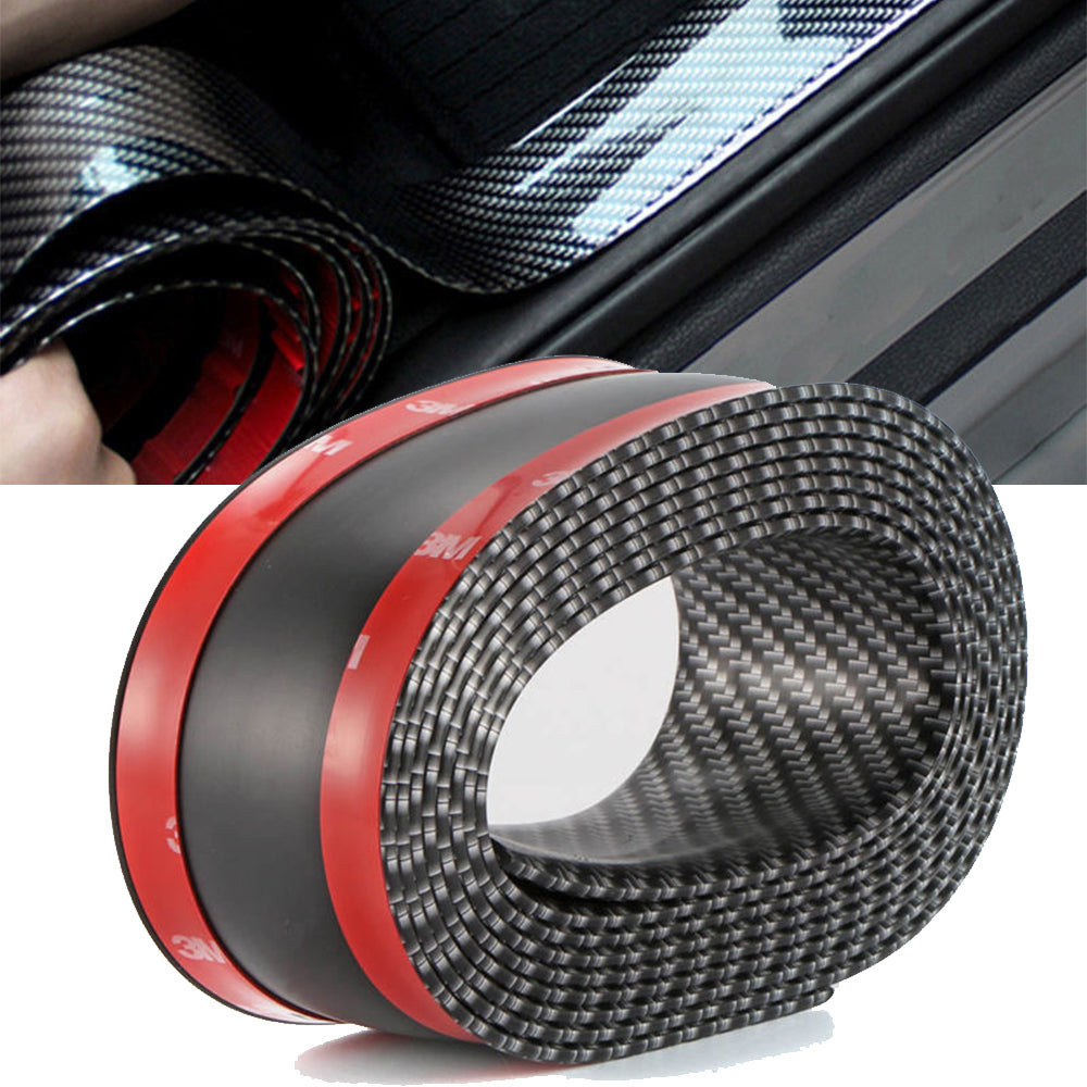 Car Carbon Fiber Rubber Door Sill Protector