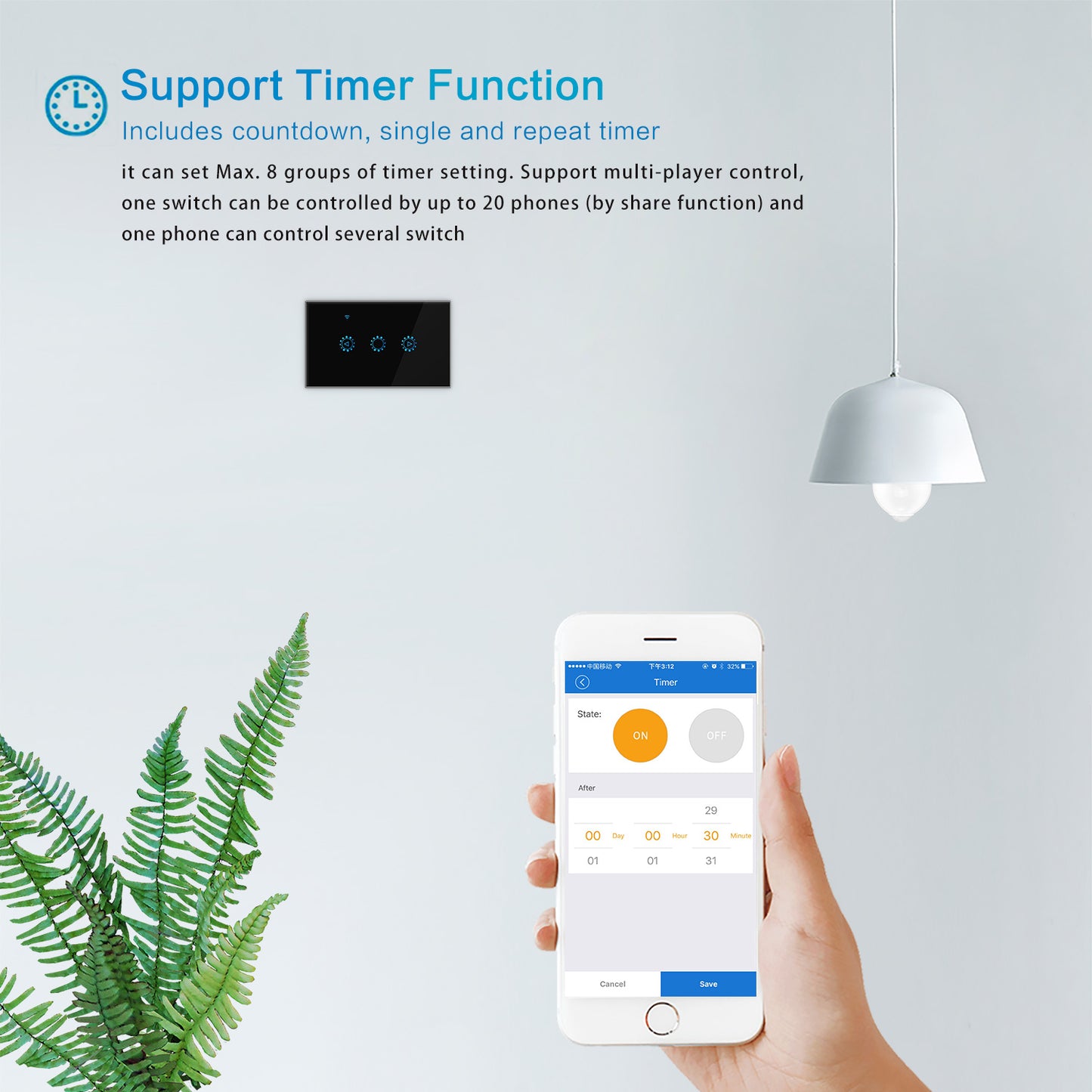 Smart Wifi Switch Compatible with Amazon Alexa