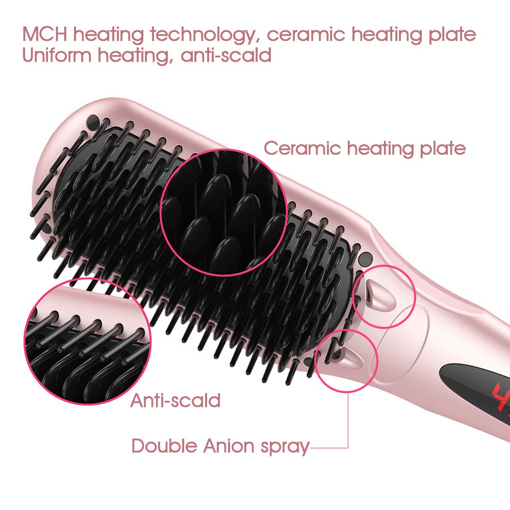 Miropure 2-in-1 Ionic Enhanced Hair Straightener Brush