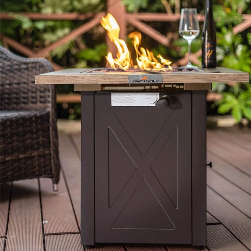 28inch Outdoor Gas Fire Pit Table Outdside Propane Patio Firetable