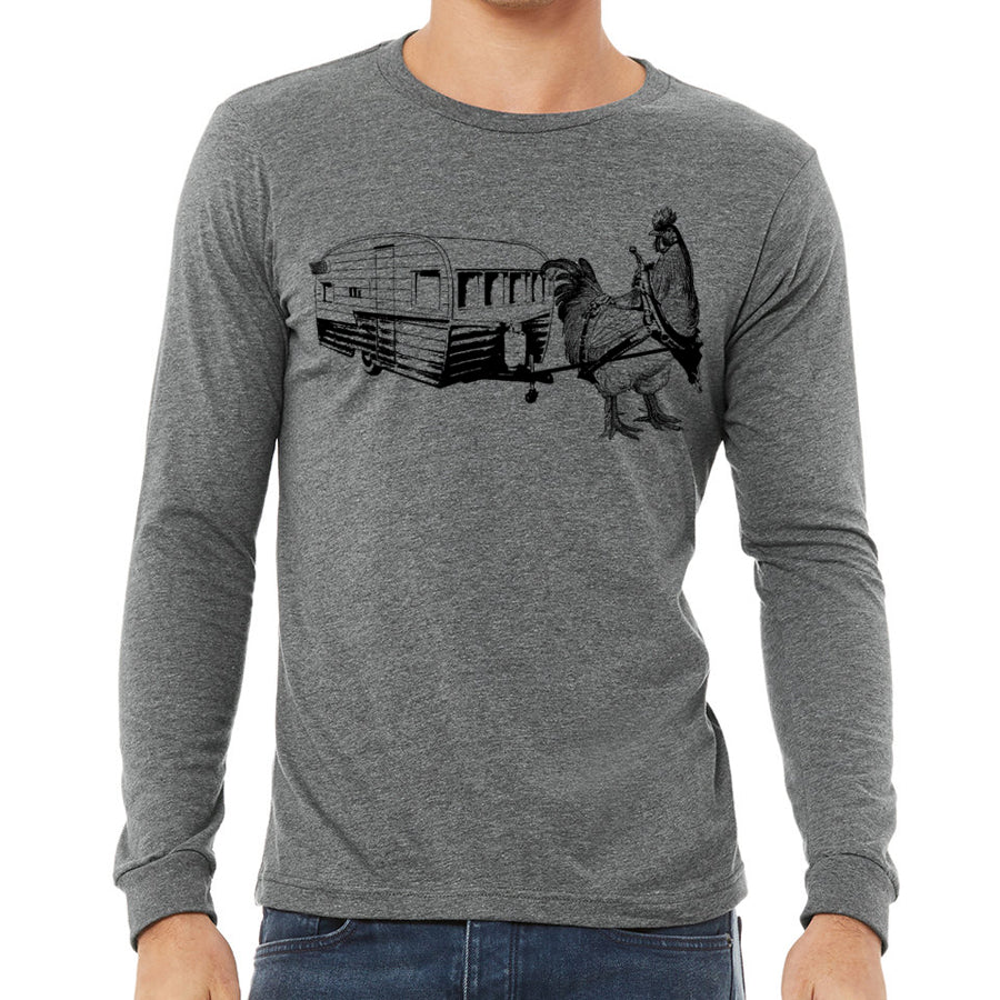 Chicken Pulling a Trailer Long Sleeve