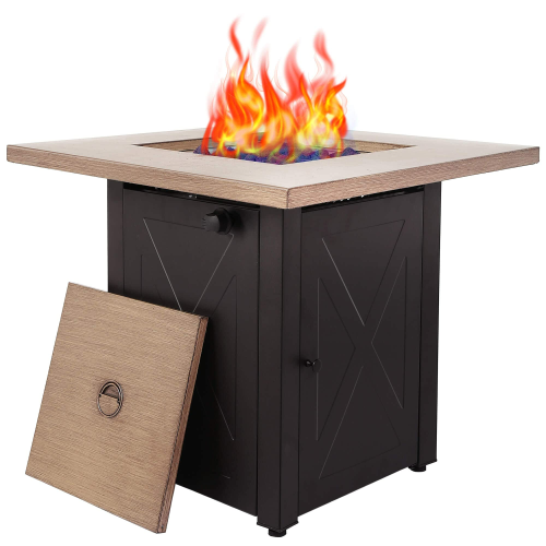 28inch Outdoor Gas Fire Pit Table Outdside Propane Patio Firetable