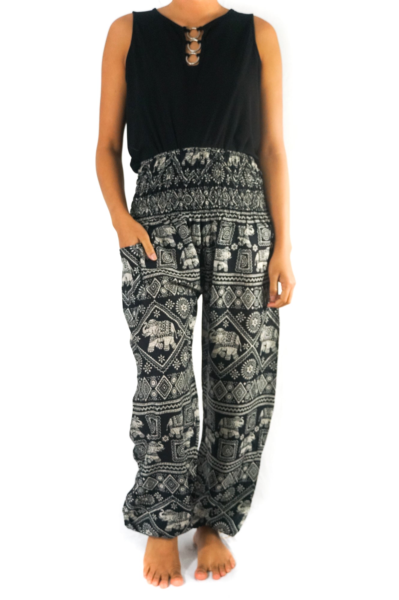 Black ELEPHANT Pants Women Boho Pants Hippie Pants Yoga