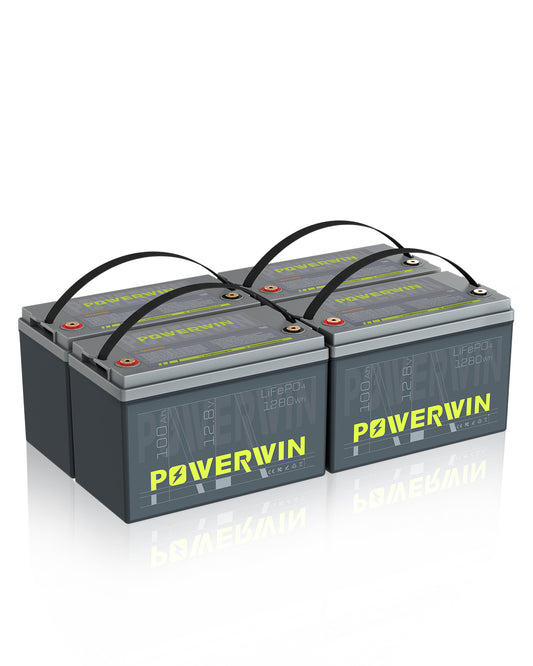 US POWERWIN BT100 12.8V 100Ah 1280Wh Battery 4 Pack 5120Wh