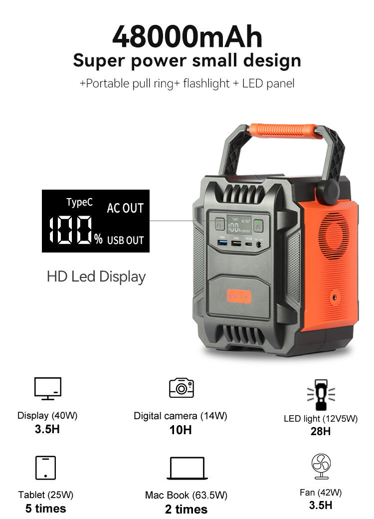 Power Bank Solar Generator 200W Portable Power Station For Camping