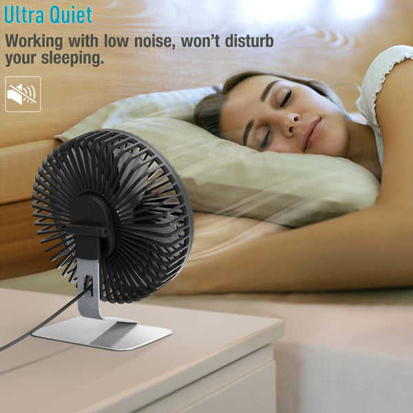 USB Desk Fan with Upgraded Strong Airflow with Copper Color Holder