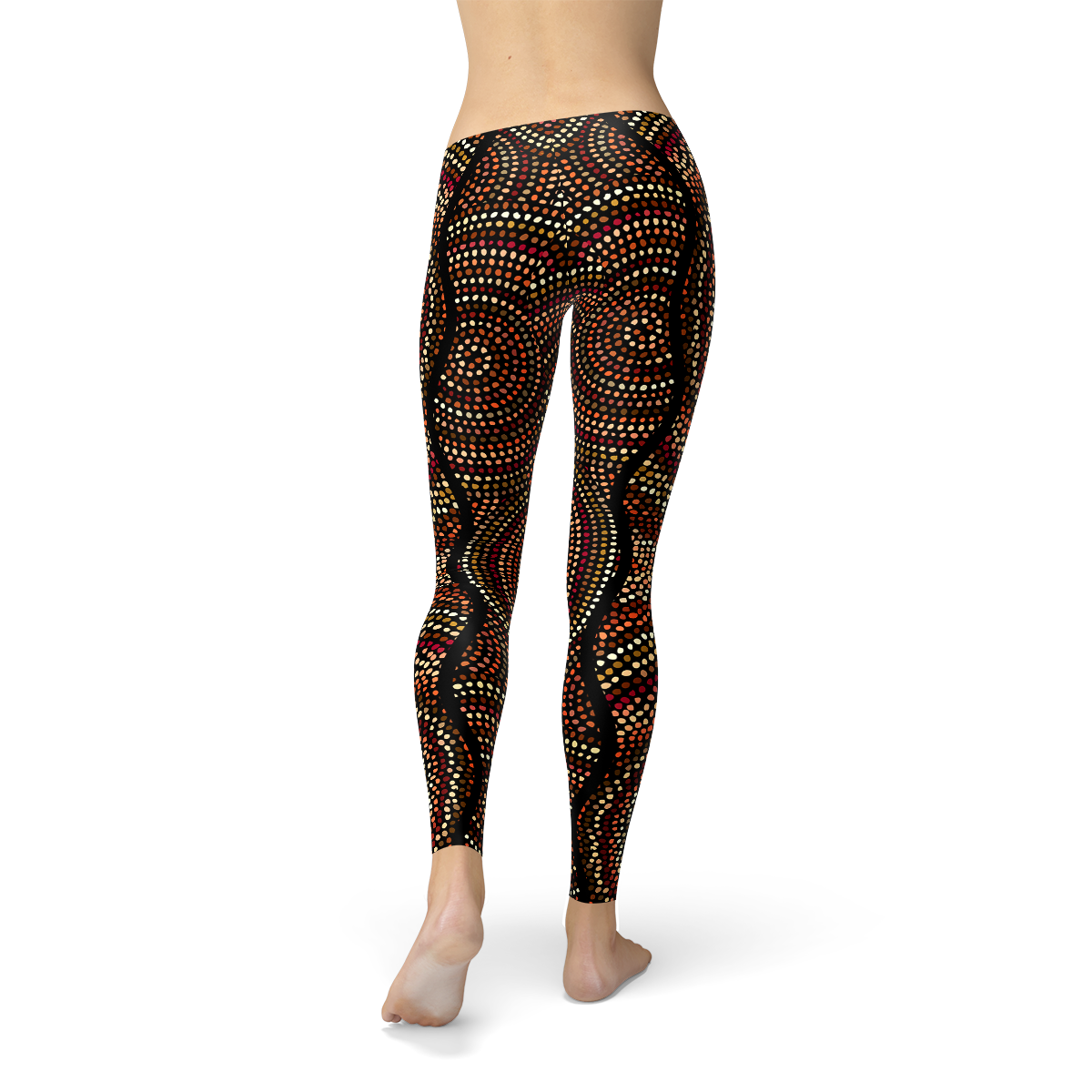 Womens Polka Dots Aboriginal Artwork Leggings (V2)