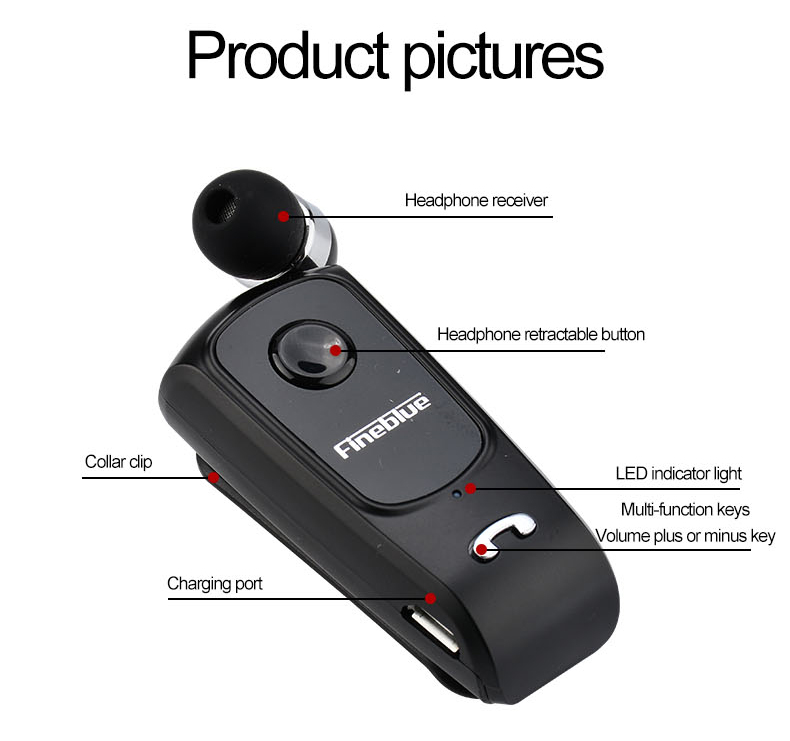 Wear Clip Wireless CSR Bluetooth Handsfree Headset for Driving