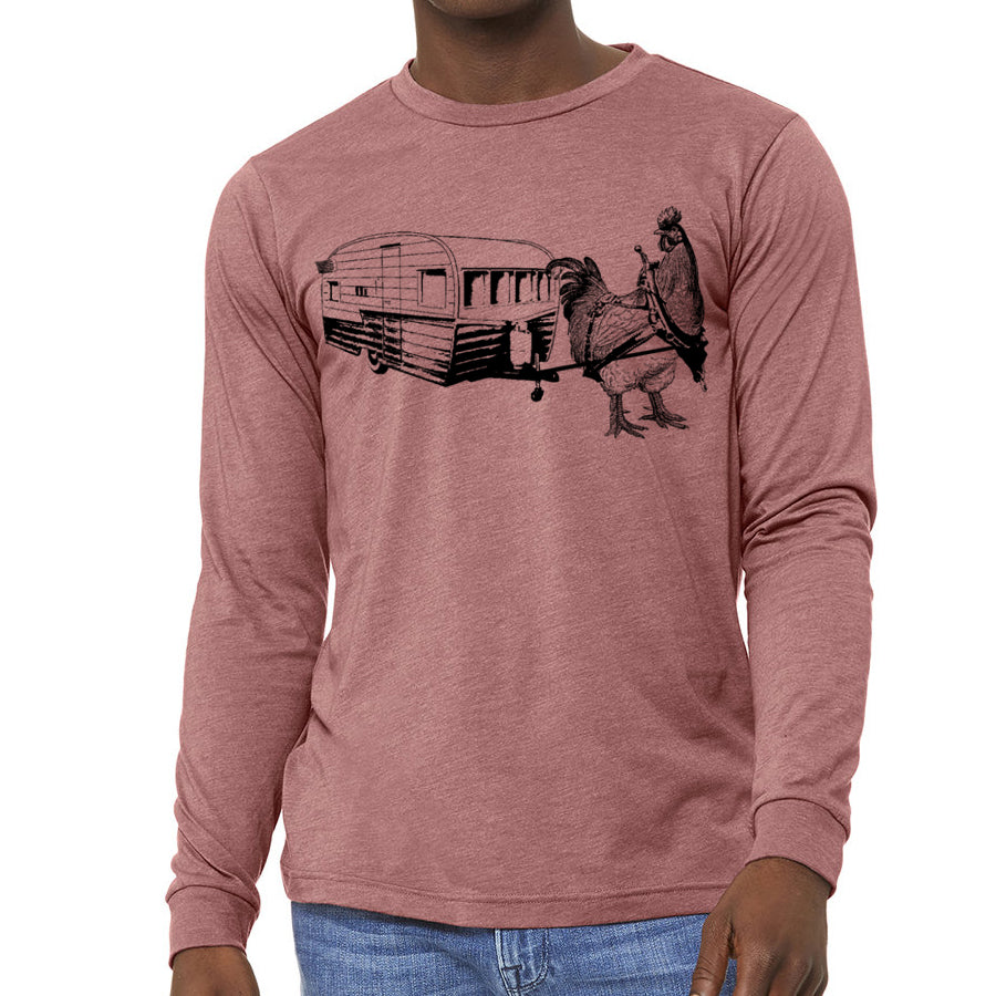 Chicken Pulling a Trailer Long Sleeve