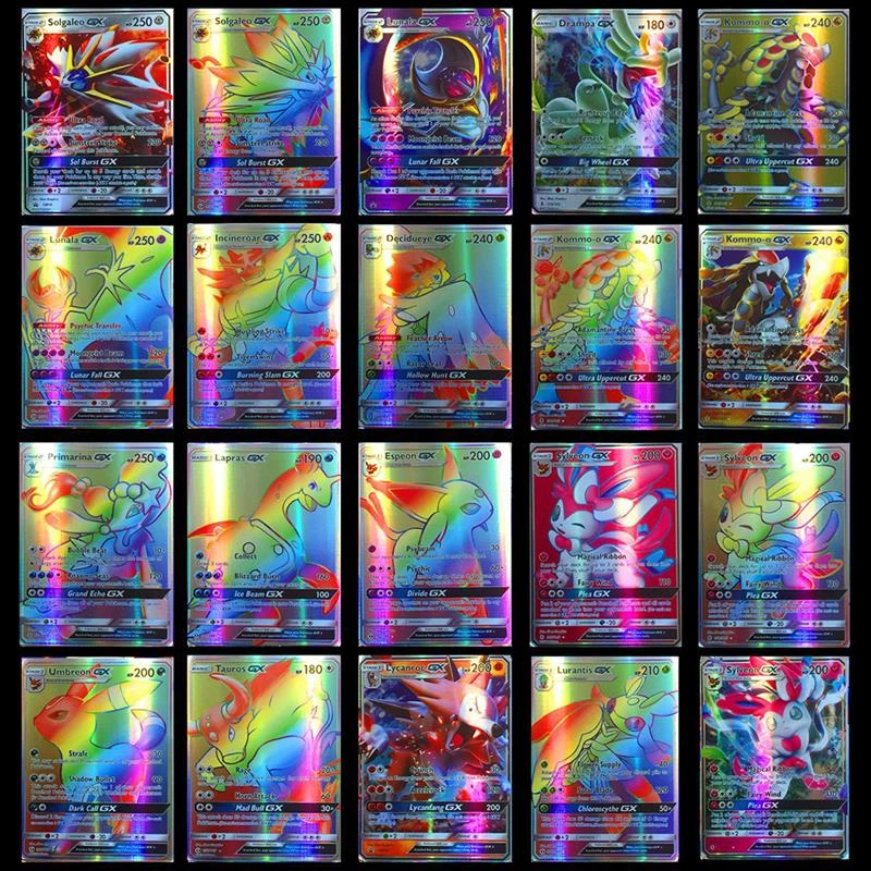 100/120pcs Cartoon Game Card Pokemon Card 95 GX Pokemon Card