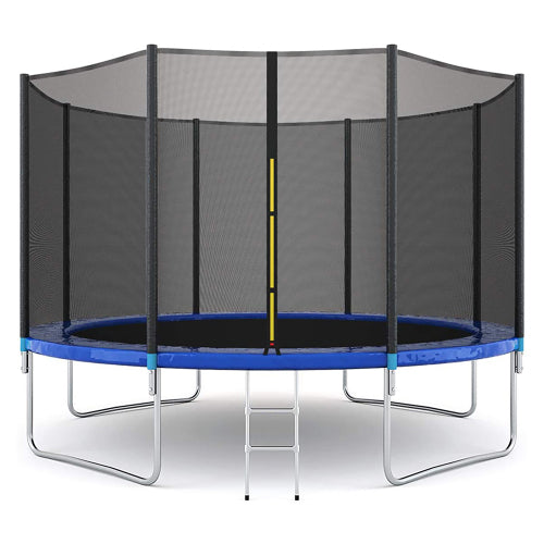 12FT Round Trampoline with Safety Enclosure Net & Ladder