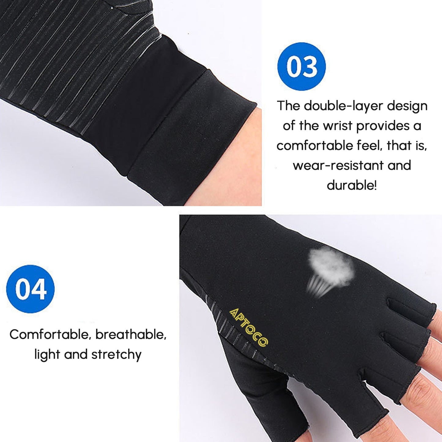 Arthritis Gloves for Men Women, Compression Copper Fiber Anti Slip